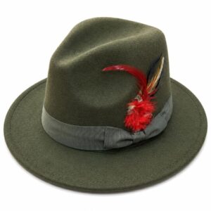 Classic Olive Green Fedora Hat