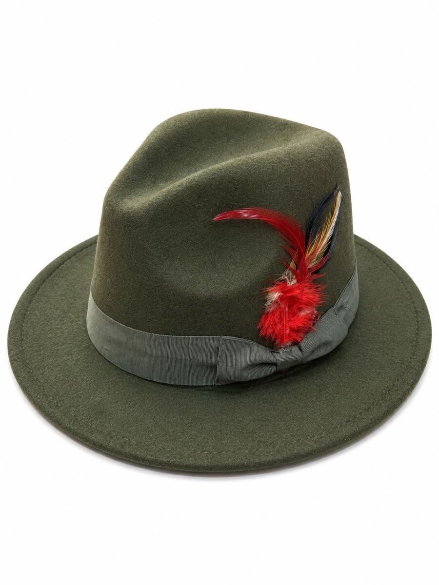 Classic Olive Green Fedora Hat 1 Classic Olive Green Fedora Hat