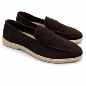 Home 57 Coffee Brown Suede Loafers - Men's Shoes - Casual Wear