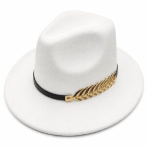 White Wide Brim Fedora Hat