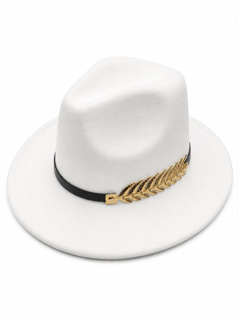 White Wide Brim Fedora Hat 1 White Wide Brim Fedora Hat