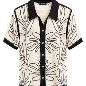 Black and White Crochet Shirt