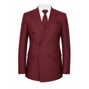 Home 47 Burgundy Double-breasted blazer