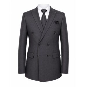 Home 37 Charcoal Black Double-Breasted Blazer