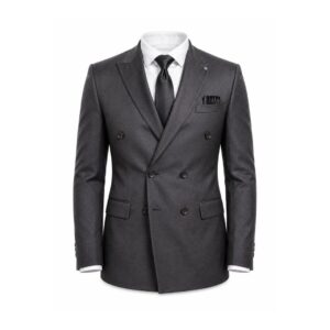 Charcoal Grey Double Breasted Blazer Jacket
