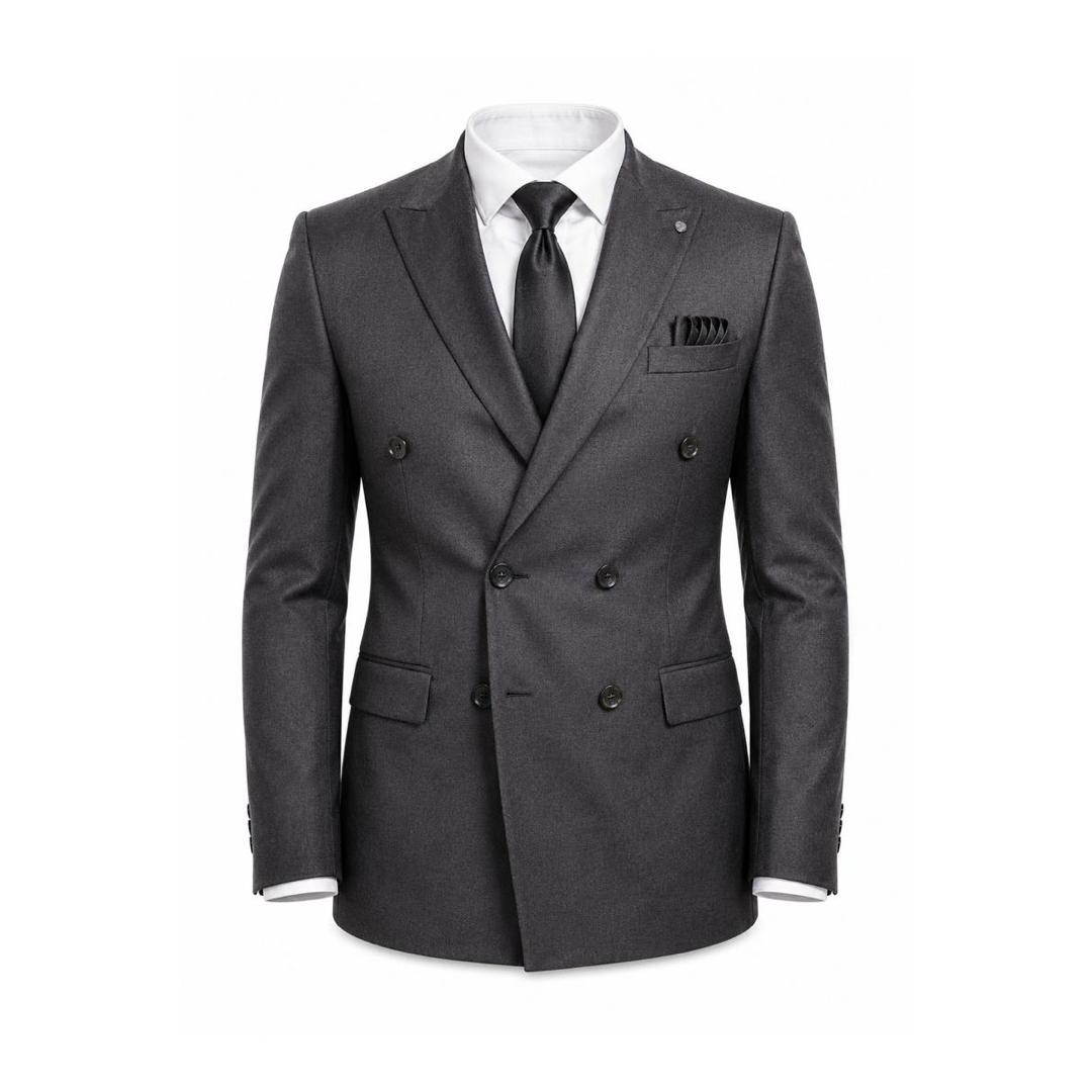 Charcoal Grey Double Breasted Blazer Jacket 1 Charcoal Grey Double Breasted Blazer Jacket