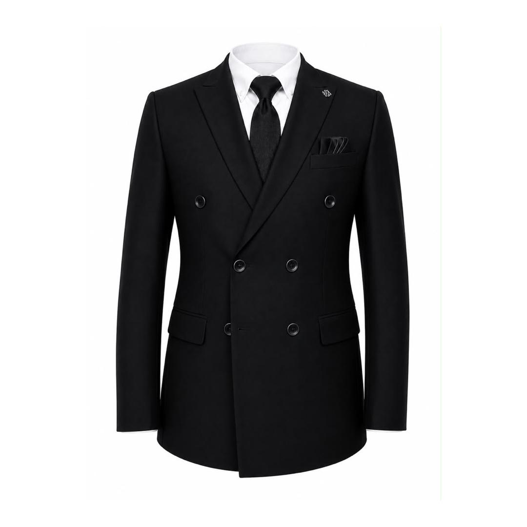 Classic Black Double-Breasted Blazer Jackets 1 Classic Black Double-Breasted Blazer Jackets