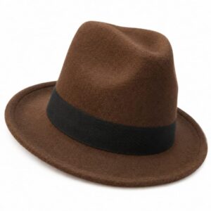 Classic Dark Brown Short Brim Fedora Hat