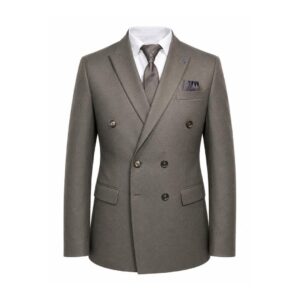 Grey-ish Brown Double-Breasted Blazer