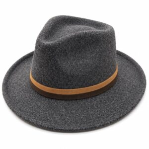 Premium Dark Gray Melange Fedora Hat