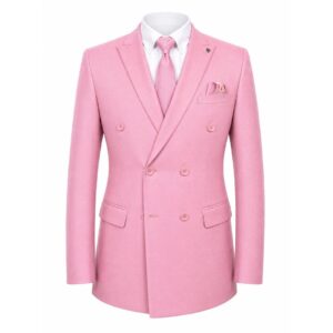 Sharp Pink Double-Breasted Blazer