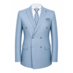 Home 63 Sky Blue Double Breast Blazer
