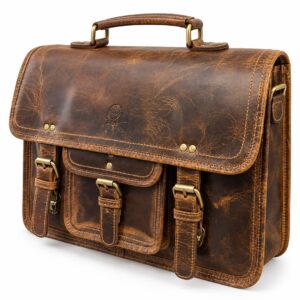 Brown Office Leather Bag - Laptop Bag